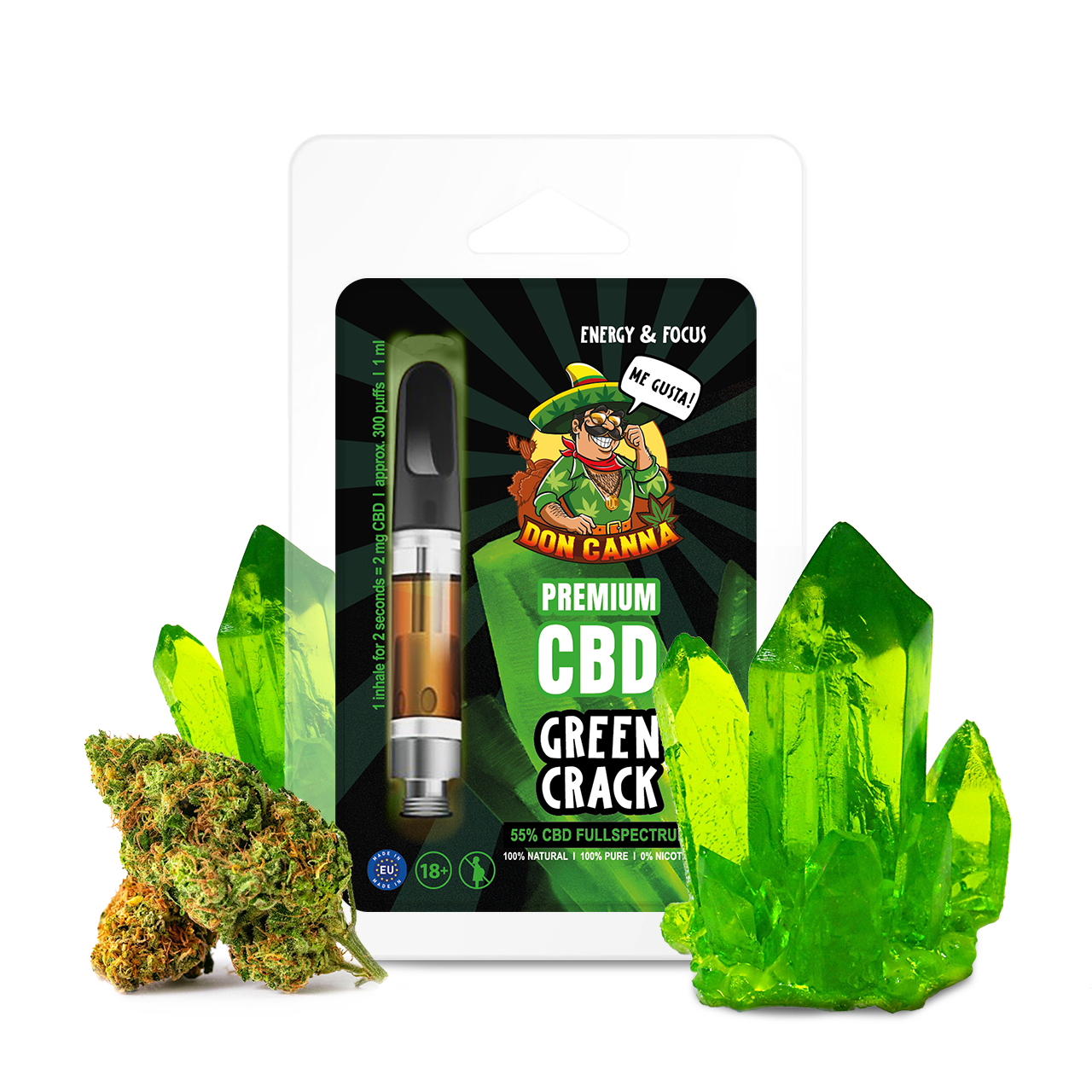 Jetzt zu Premium CBD Liquid Green Crack · 1 ml Premium CBD Liquid Green Crack · 1 ml Produktbild 1
