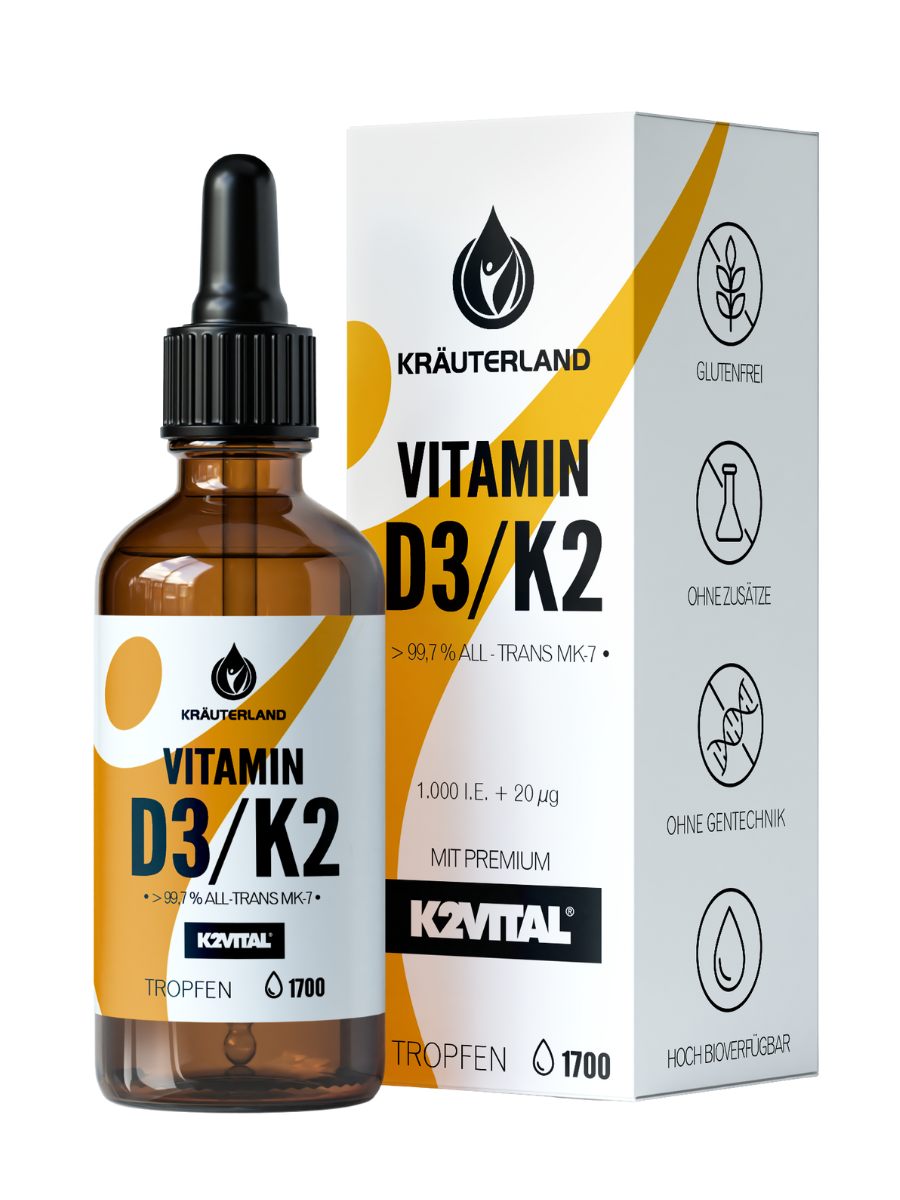 Vitamin D3 + K2 Tropfen 50 ml Braunglasflasche mit Pipette