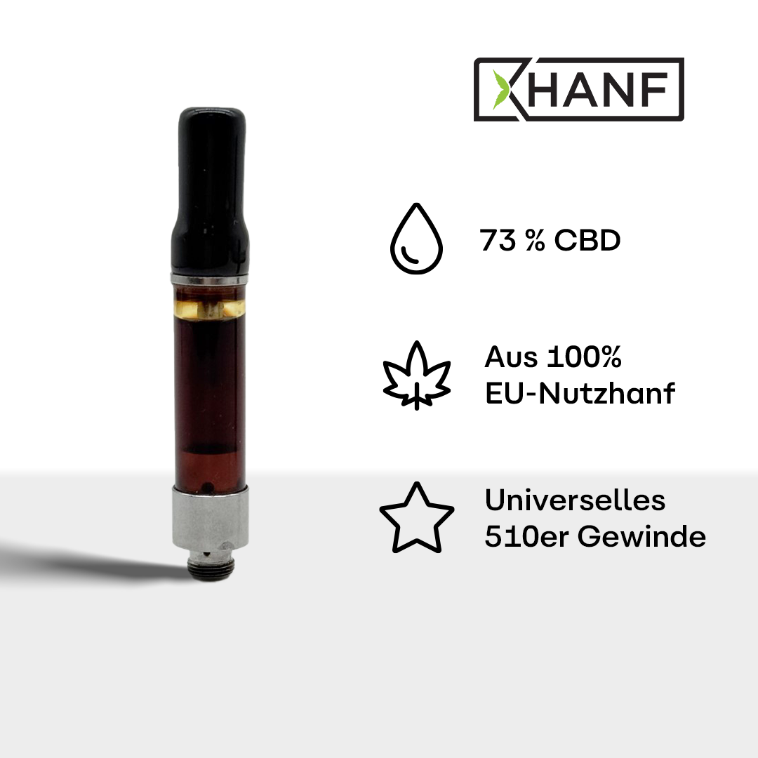 XHANF CBD Vape Cartridge 73 Prozent CBD mit universellem 510er Gewinde