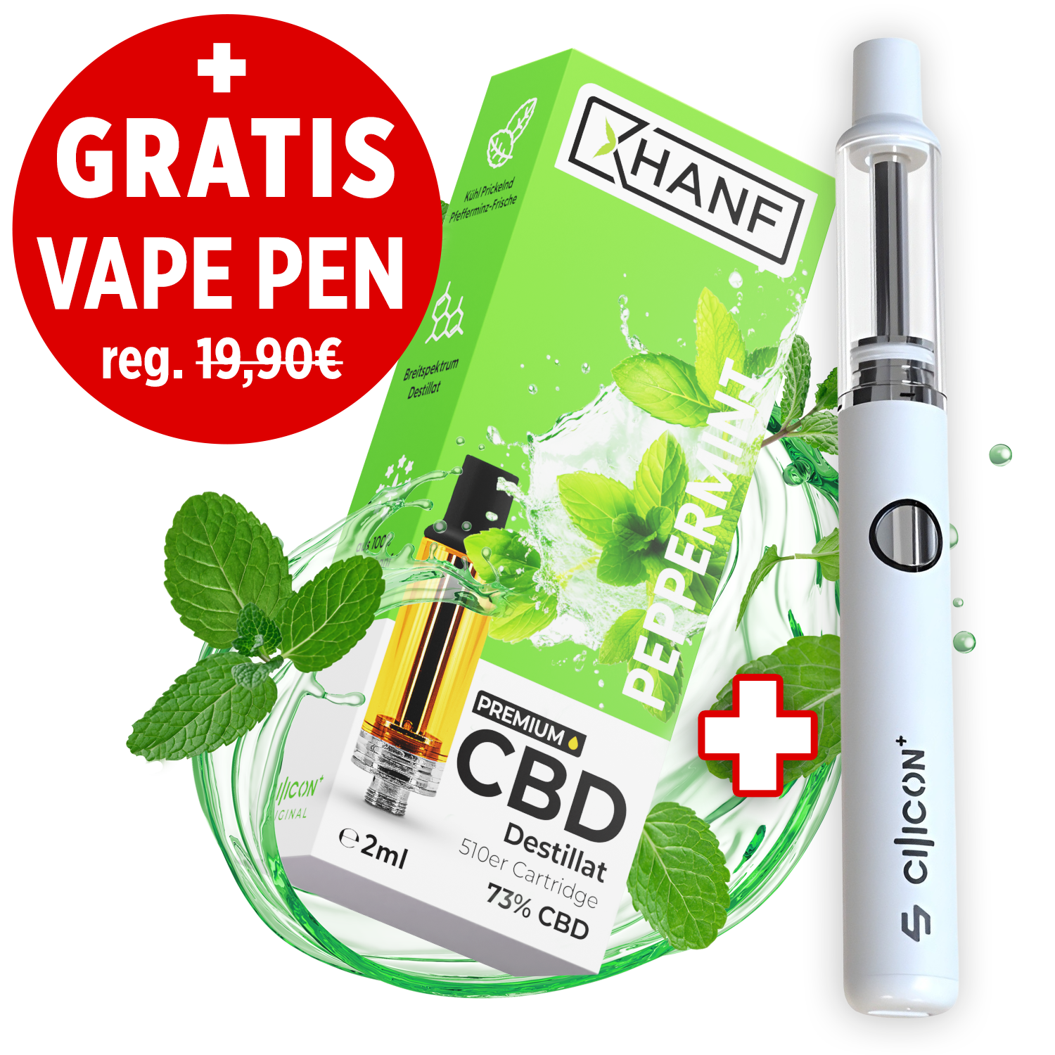 CBD Vape Pen Kartusche - Peppermint 2ml | Kaufen | XHANF CBD Vape Pen Kartusche - Peppermint 2ml | Kaufen | XHANF