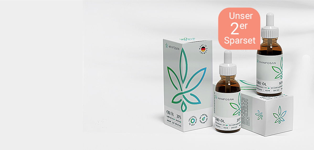 Hanfosan CBD-Öl 2er-Sparset mit Verpackung