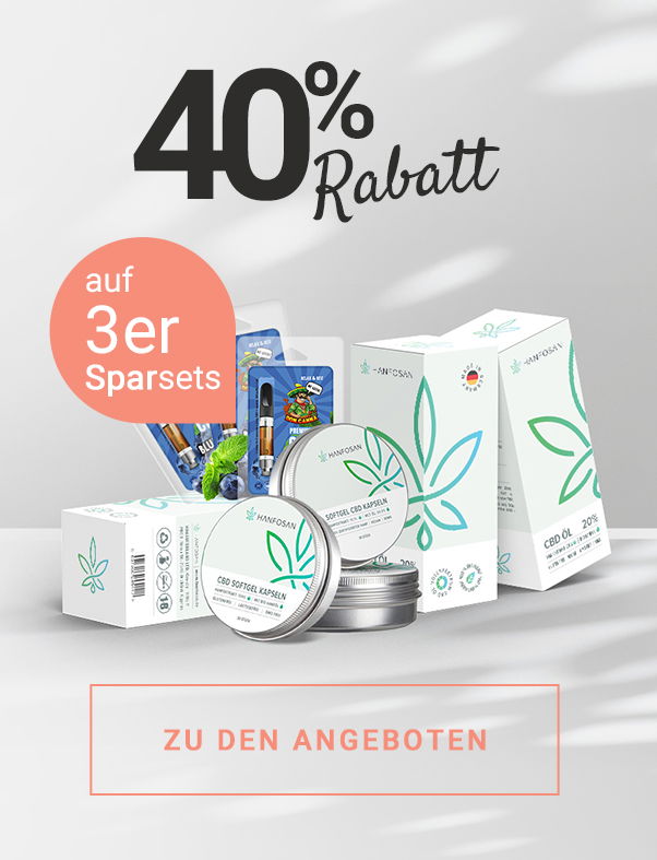 40 % Rabatt auf 3er Sparsets von Hanfosan CBD-Produkten – Jetzt Angebote entdecken