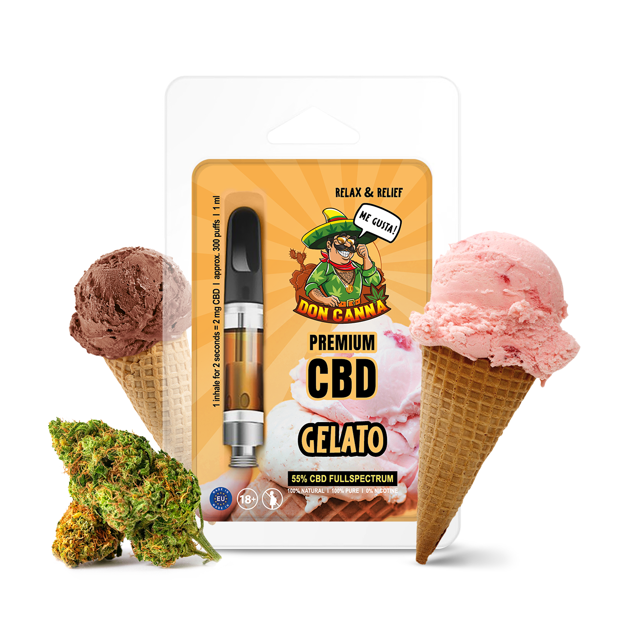Jetzt zu Premium CBD Liquid Gelato · 1 ml Premium CBD Liquid Gelato · 1 ml Produktbild 1