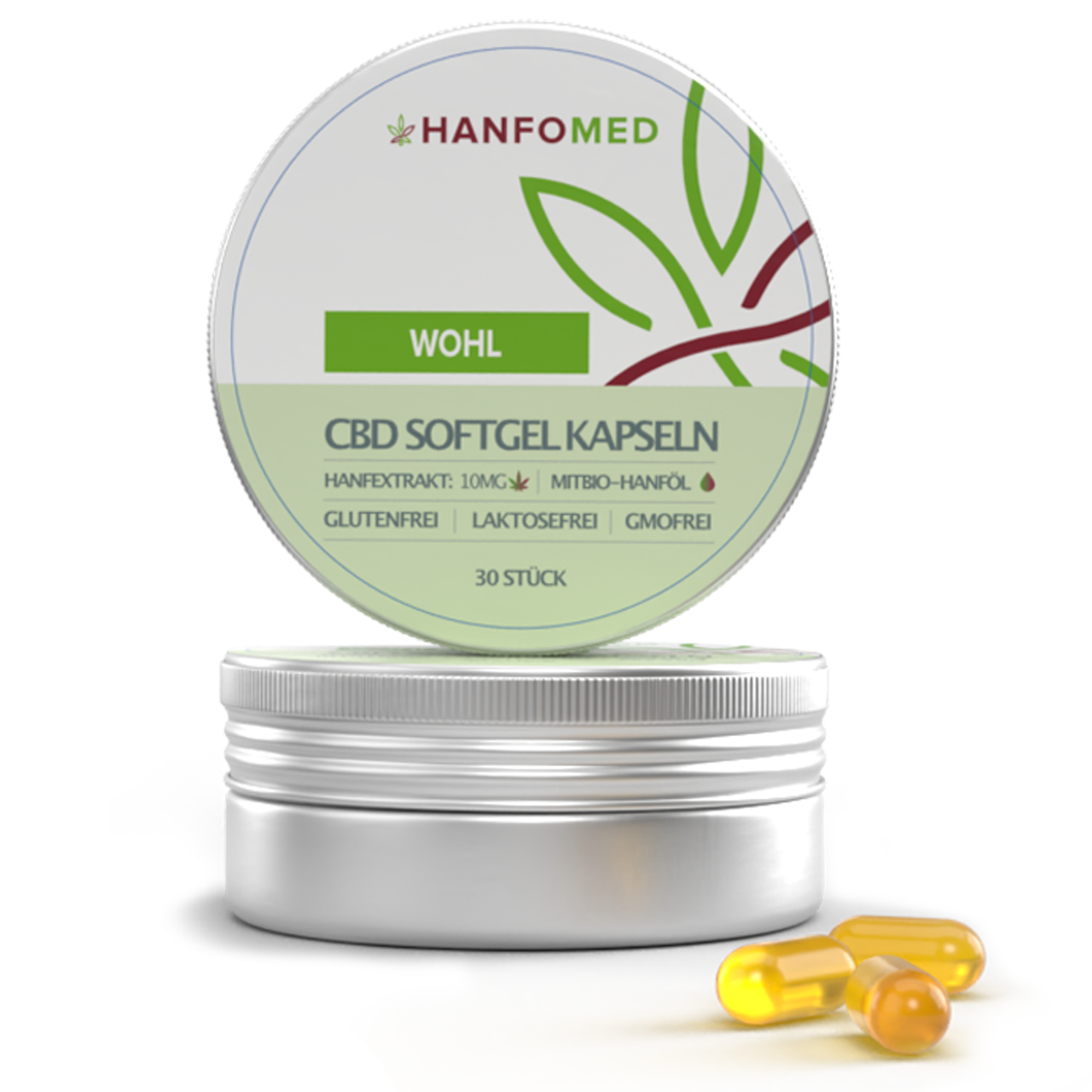 Jetzt zu CBD Kapseln WOHL · 10 mg CBD Kapseln WOHL · 10 mg Produktbild 1