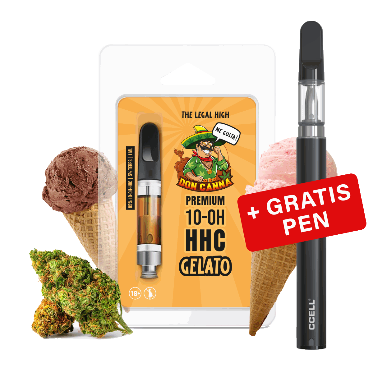 2x Don Canna 10-OH-HHC Patrone Gelato 1ml · HANFOSAN