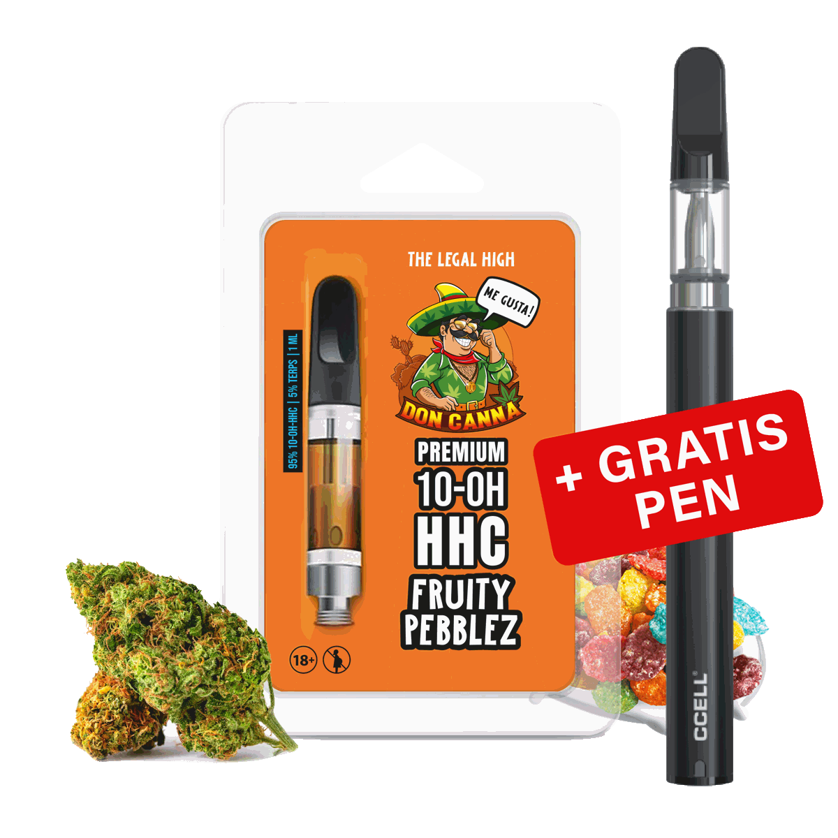 2x Don Canna HHC Vape Fruity Pebblez · HANFOSAN