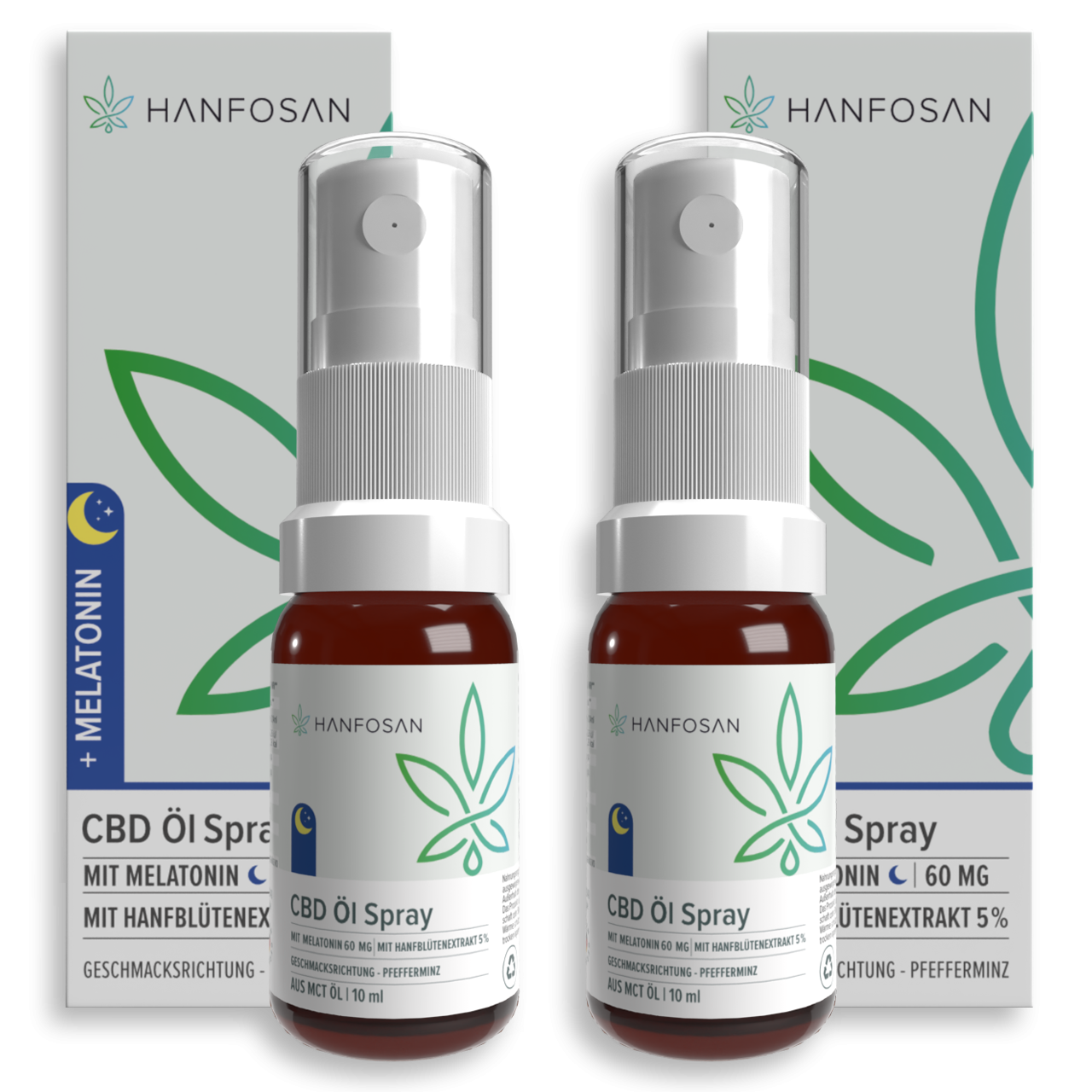 2er-Pack CBD Öl Spray 5 % mit Melatonin · Hanfosan